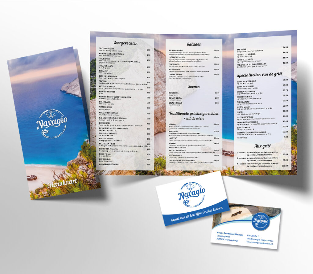 Visitekaart, drukwerk, flyer, menukaart